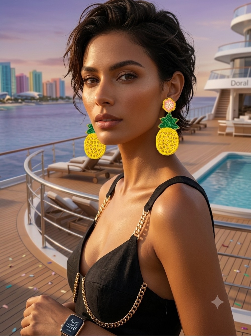 Seed Beaded Pineapple Drop Earrings